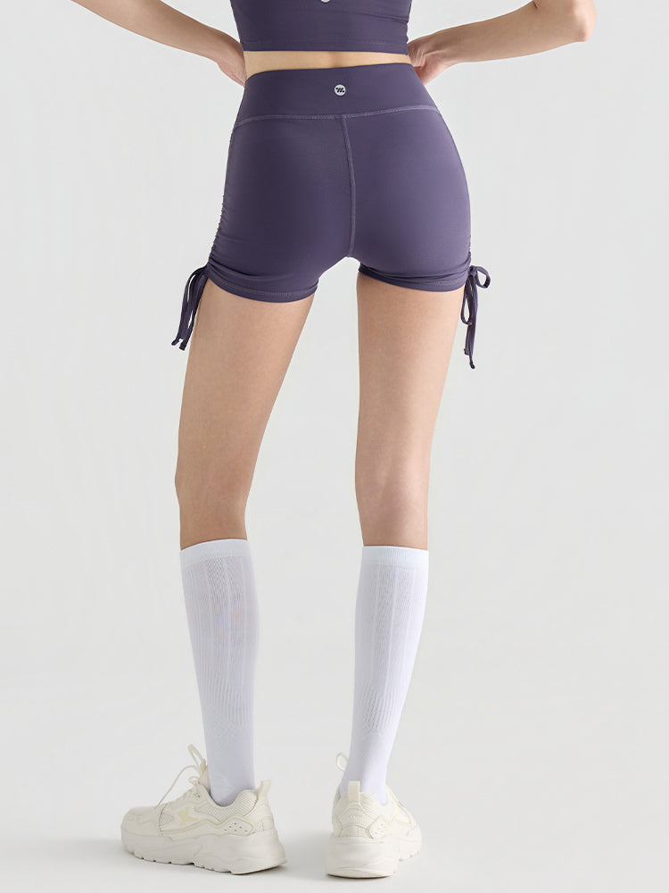 桃尻効果 ギャザー ドローストリング付き ショートパンツ